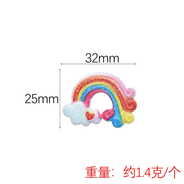 Lovely Resin Rainbow And Cloud Decorative Patch For Phone Case Refrigerator Sticker And Stationery Box Diy Accessories