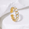 Loveshaped Titanium Steel Open Ring With Simple Ins Style And 18K Goldplated Electroplating For Women