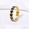 Loveshaped Titanium Steel Open Ring With Simple Ins Style And 18K Goldplated Electroplating For Women