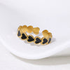 Loveshaped Titanium Steel Open Ring With Simple Ins Style And 18K Goldplated Electroplating For Women
