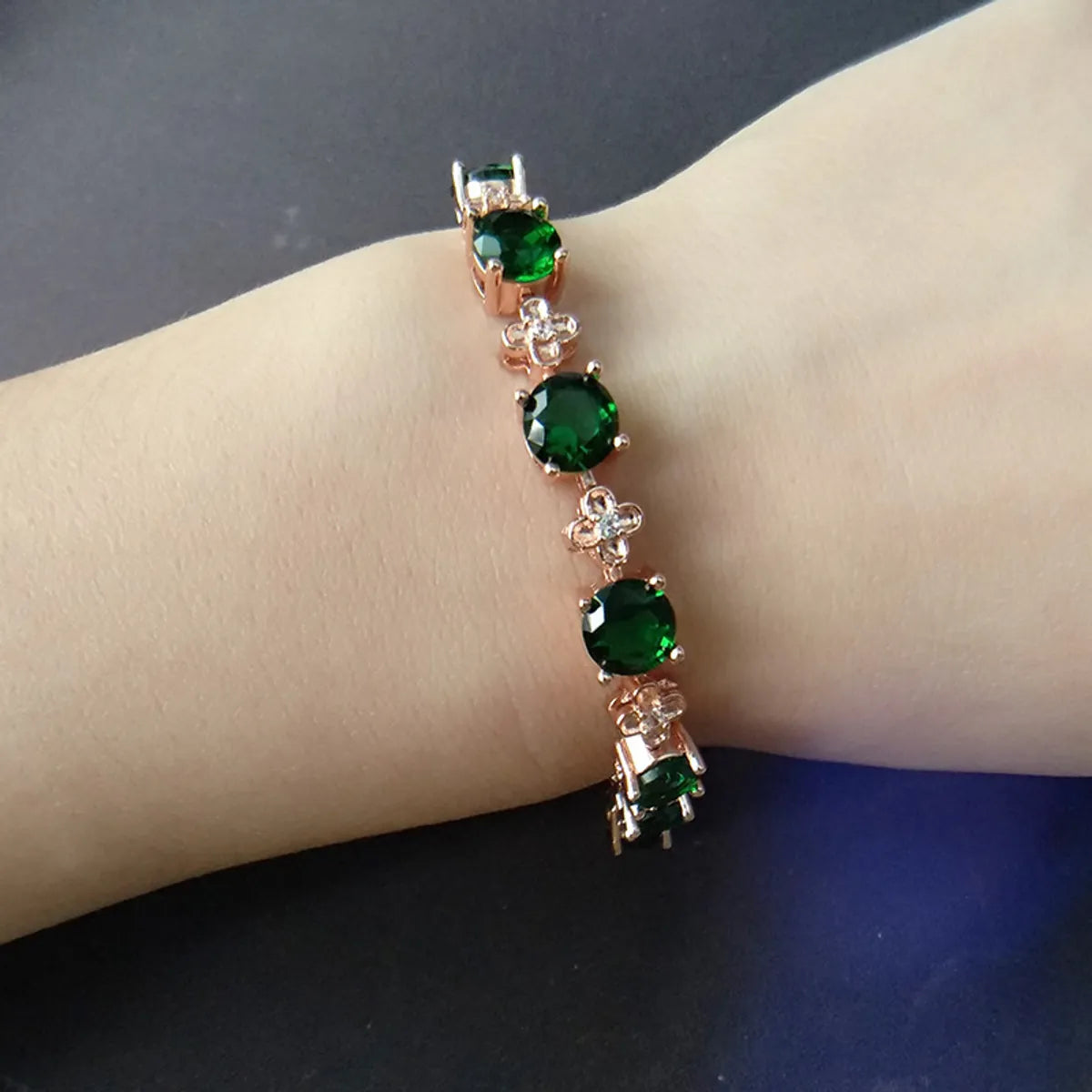 Lucky Clover Bracelet Emerald Gemstone Ring Four Claw Earrings Green Tourmaline Gemstone Pendant