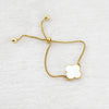 Lucky Fourleaf Clover 316L Stainless Steel Women's Fashion Allmatch 18K Gold Plated Bracelet