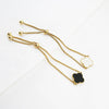 Lucky Fourleaf Clover 316L Stainless Steel Women's Fashion Allmatch 18K Gold Plated Bracelet