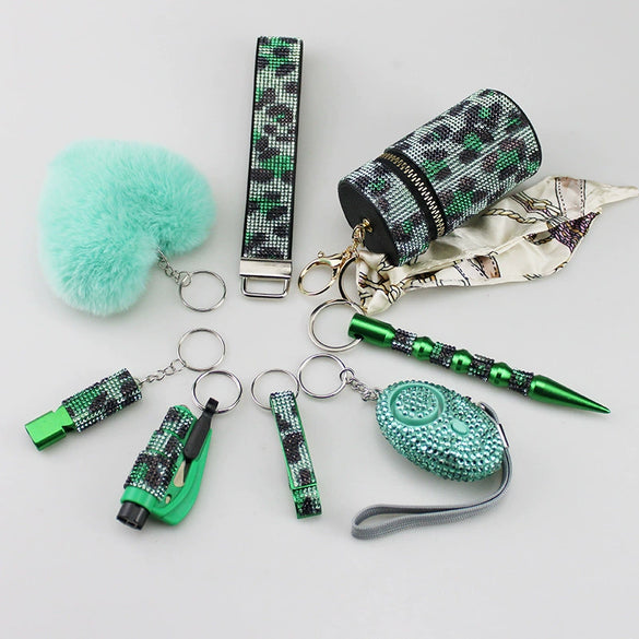 Luggage Accessories Minimalist Rhinestoneencrusted Heart Keychain Pendant Lipstick Bag Wristband Alarm