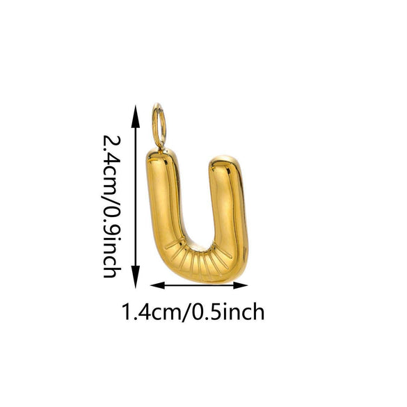 Luggage Buckles Bag Pendants Small Pendants Backpack Accessories Stainless Steel Bubble Letter Light Luxury Electroplated