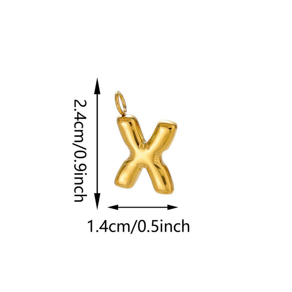 Luggage Buckles Bag Pendants Small Pendants Backpack Accessories Stainless Steel Bubble Letter Light Luxury Electroplated