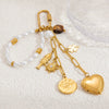 Luggage Chain Pendant Beaded Stainless Steel Fashion Love Water Drops Bells Electroplated