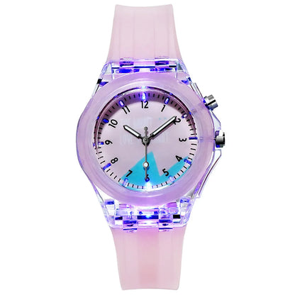 Luminous Children'S Watch Colorful Glowing Cartoon Rabbit Quartz  Cartoon Watch Wholesale