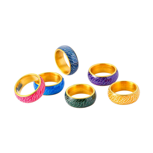 Luminous Crack Ring Stainless Steel Geometric Dripping Glue Fashion Jewelry For Men And Women