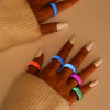 Luminous Crack Ring Stainless Steel Geometric Dripping Glue Fashion Jewelry For Men And Women