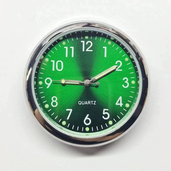 Luminous Metal Car Clock Air Vent Clip Round Dial Alloy Case Business Style