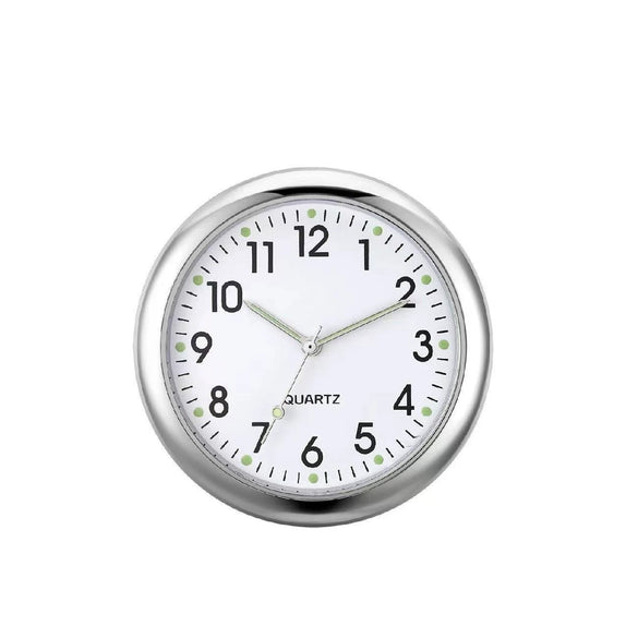 Luminous Metal Car Clock Air Vent Clip Round Dial Alloy Case Business Style