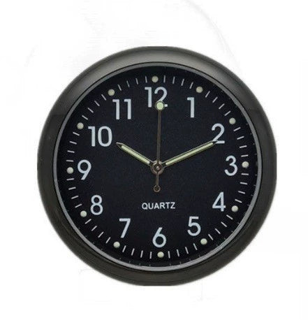 Luminous Metal Car Clock Air Vent Clip Round Dial Alloy Case Business Style