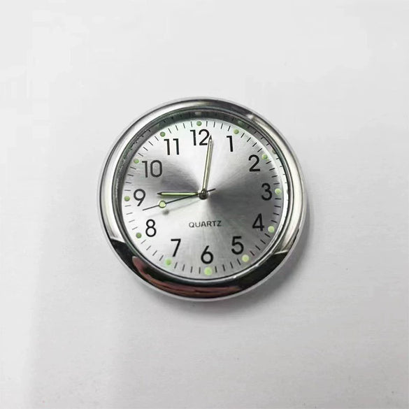 Luminous Metal Car Clock Air Vent Clip Round Dial Alloy Case Business Style
