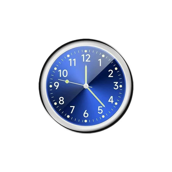 Luminous Metal Car Clock Air Vent Clip Round Dial Alloy Case Business Style