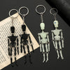 Luminous Pvc Skull Keychain With Multi Joint Design Halloween Pendant Gift Accessory