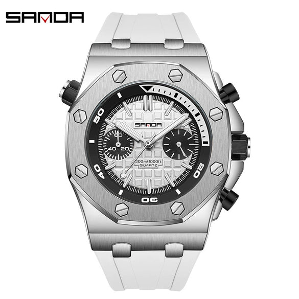 Luminous Quartz Watch Zinc Alloy Case Mineral Reinforced Glass Mirror Stainless Steel Buckle Leisure Style Waterproof Round Dial