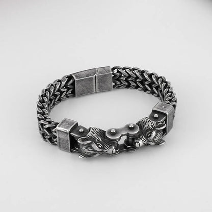 Luxurious Animal Solid Color Stainless Steel Plating 18k Gold Plated Men's Bracelets