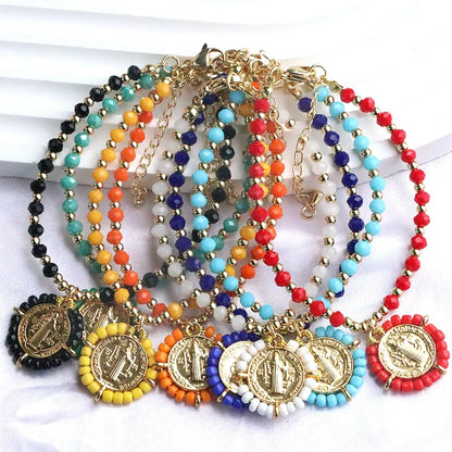 Luxurious Ethnic Style Simple Style Round Artificial Crystal Copper Inlay Crystal Women's Bracelets