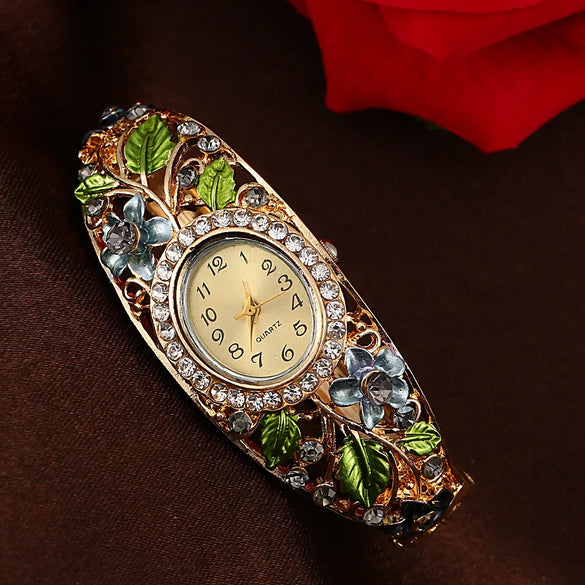 Luxurious Flower Quartz Women'S Watches
