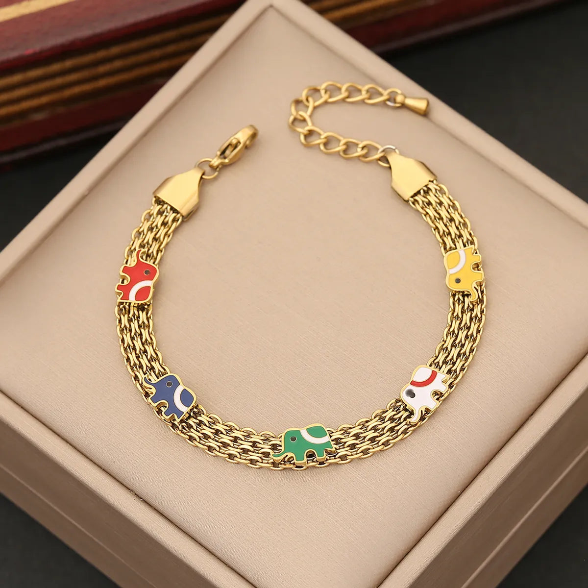 Luxurious Flower Stainless Steel Plating Inlay Zircon Gold Plated Bracelets