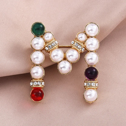 Luxurious Geometric Alloy Inlay Artificial Pearls Rhinestones Women'S Brooches