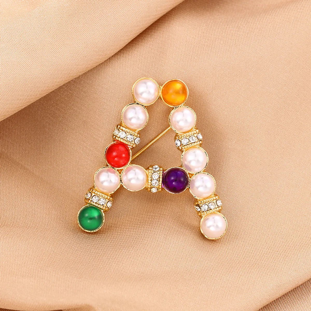 Luxurious Geometric Alloy Inlay Artificial Pearls Rhinestones Women'S Brooches