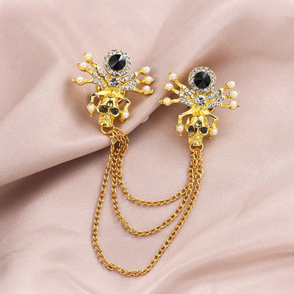 Luxurious Geometric Alloy Inlay Artificial Pearls Rhinestones Women'S Brooches