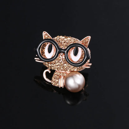 Luxurious Geometric Alloy Inlay Artificial Pearls Rhinestones Women'S Brooches