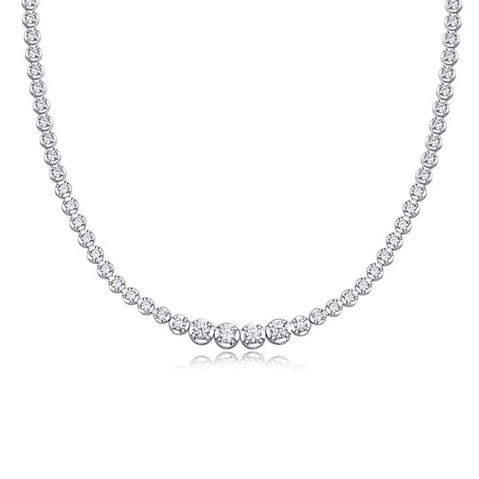 Luxurious Geometric Sterling Silver Moissanite Necklace In Bulk