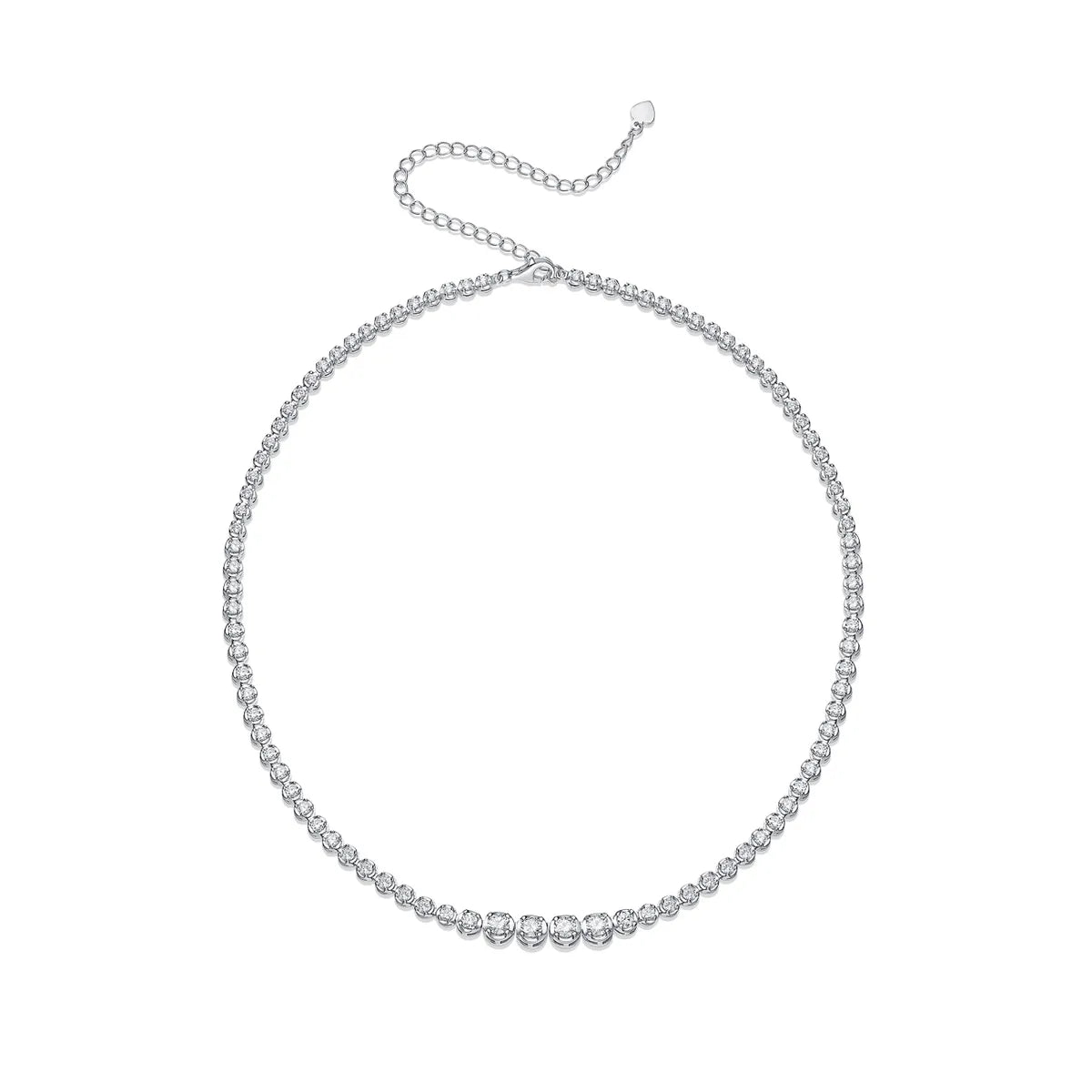 Luxurious Geometric Sterling Silver Moissanite Necklace In Bulk