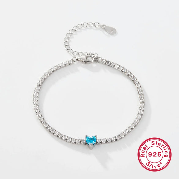 Luxurious Heart Shape Sterling Silver Inlay Zircon White Gold Plated