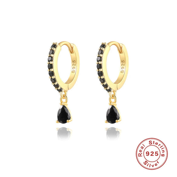Luxurious High End S925 Sterling Silver Colorful Drop Shaped Women's Earrings With Electroplating