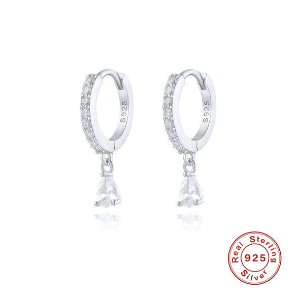 Luxurious High End S925 Sterling Silver Colorful Drop Shaped Women's Earrings With Electroplating