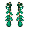 Luxurious Lady Streetwear Leaf Alloy Inlay Glass Stone Women'S Drop Earrings