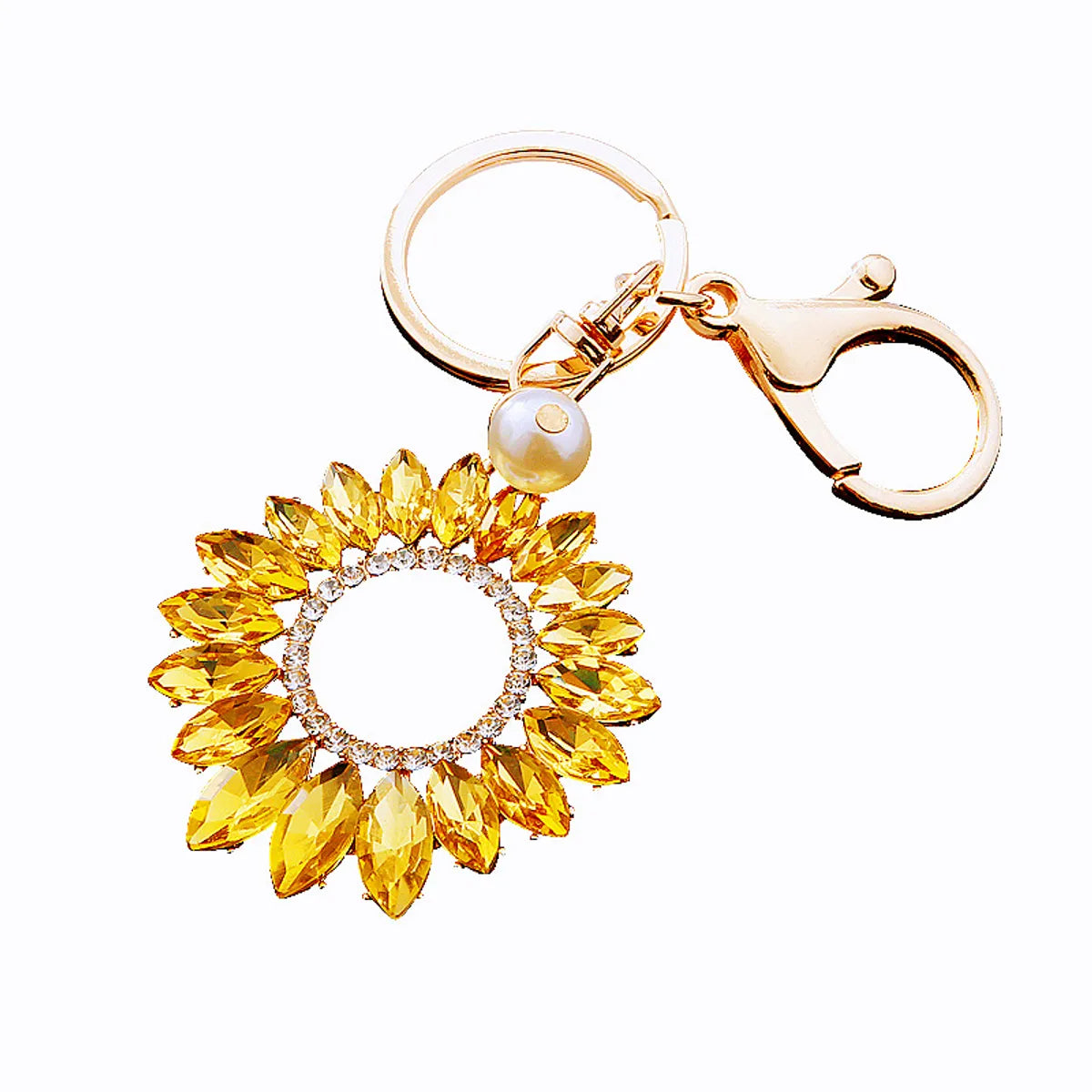 Luxurious Lady Sunflower Metal Women'S Bag Pendant Keychain