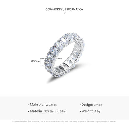 Luxurious Oval Sterling Silver Plating Inlay Zircon Rhodium Plated Rings