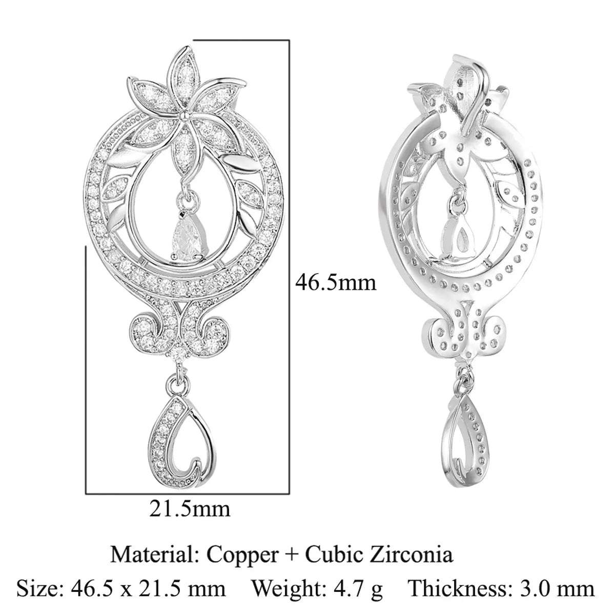 Luxurious Peacock Butterfly Gem Plating Inlay Zircon Charms Jewelry Accessories