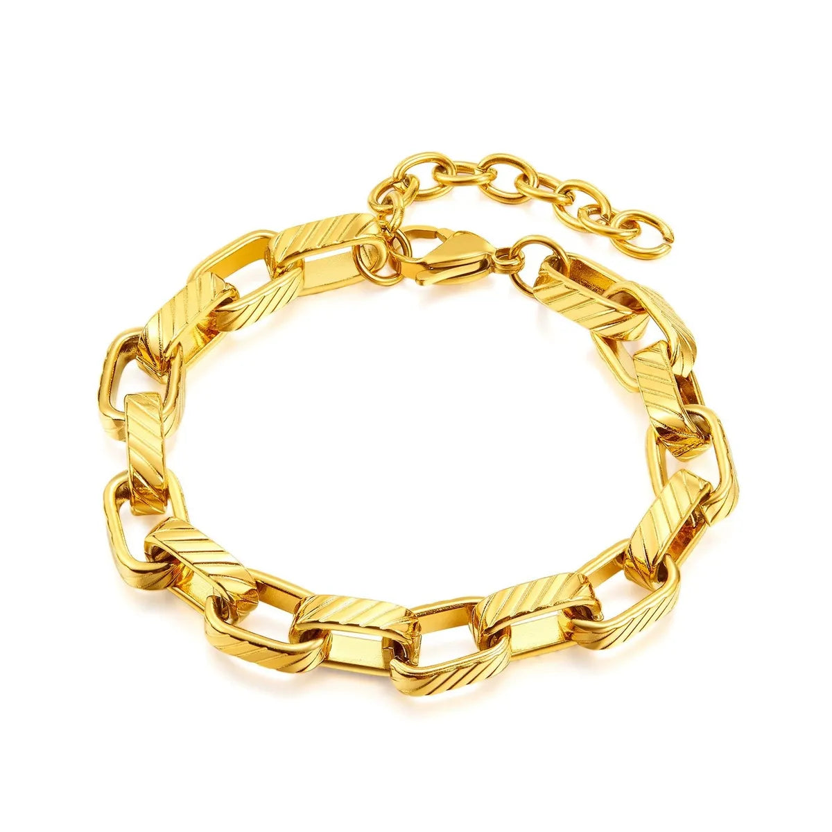 Luxurious Punk Solid Color Titanium Steel 18K Gold Plated Bracelets In Bulk