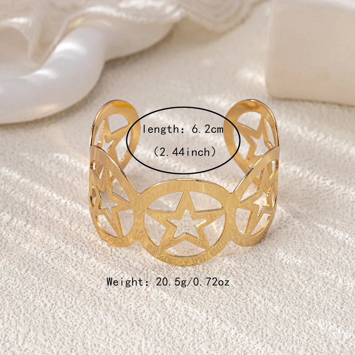 Luxurious Romantic Round Star 14K Gold Plated Alloy Wholesale Bangle