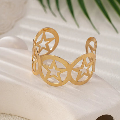 Luxurious Romantic Round Star 14K Gold Plated Alloy Wholesale Bangle