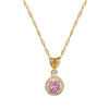 Titanium Steel Copper Luxurious Inlay Round Heart Shape Zircon Earrings Necklace