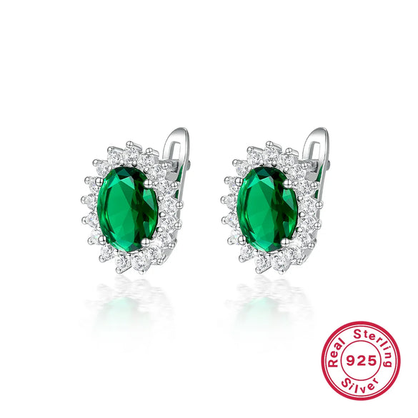 Luxurious Round Square Rhombus White Gold Plated Zircon Sterling Silver Wholesale Rings Earrings Necklace