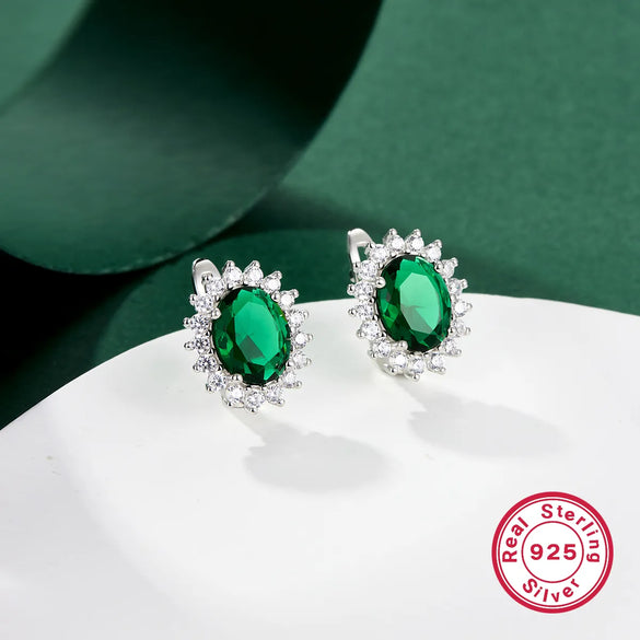 Luxurious Round Square Rhombus White Gold Plated Zircon Sterling Silver Wholesale Rings Earrings Necklace