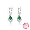 Luxurious Round Square Rhombus White Gold Plated Zircon Sterling Silver Wholesale Rings Earrings Necklace