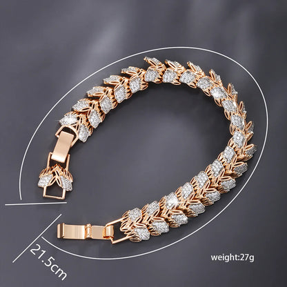 Luxurious Shamrock Irregular Butterfly Alloy Copper Asymmetrical Plating Inlay Artificial Diamond 18k Gold Plated Bracelets