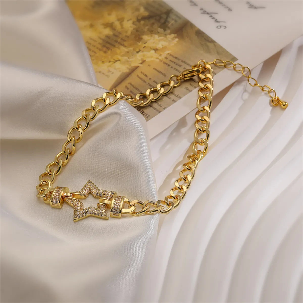 Luxurious Shiny Star Butterfly Copper Plating Inlay Zircon 18k Gold Plated Bracelets