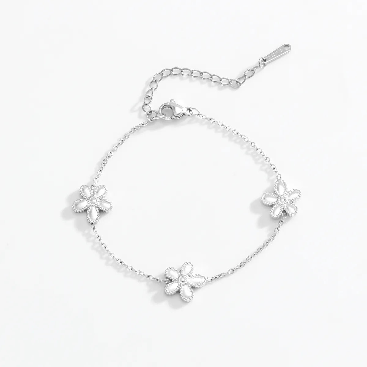 Luxurious Simple Style Flower 304 Stainless Steel White Gold Plated Gold Plated Bracelets In Bulk