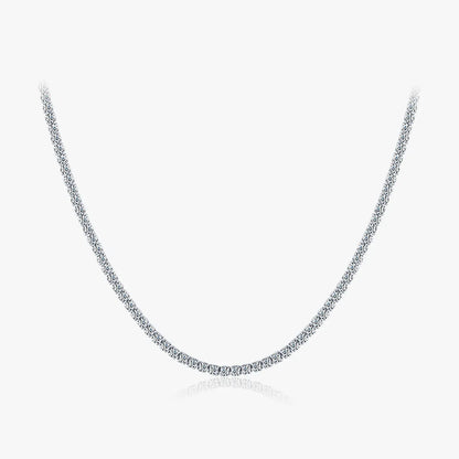 Luxurious Simple Style Round Sterling Silver Plating Inlay Zircon Rhodium Plated Choker