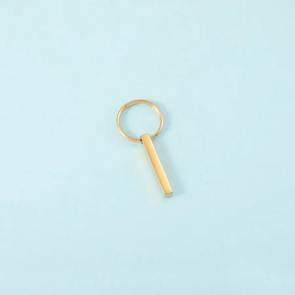 Luxurious Customization Laser Engraving Solid Color 304 Stainless Steel Unisex Keychain